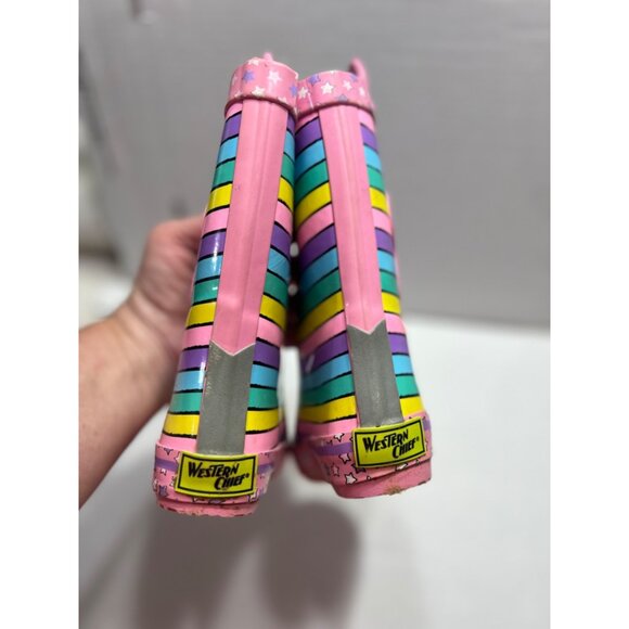 Western Chef Disney Minnie Mouse rain boots girls kids boots size 7/8 - Picture 5 of 10